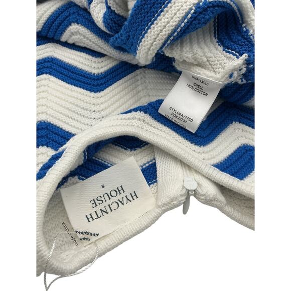 Hyacinth House Zig-Zag Stripe Blue Cotton Mykonos Knit Maxi Dress Size S - Picture 4 of 4